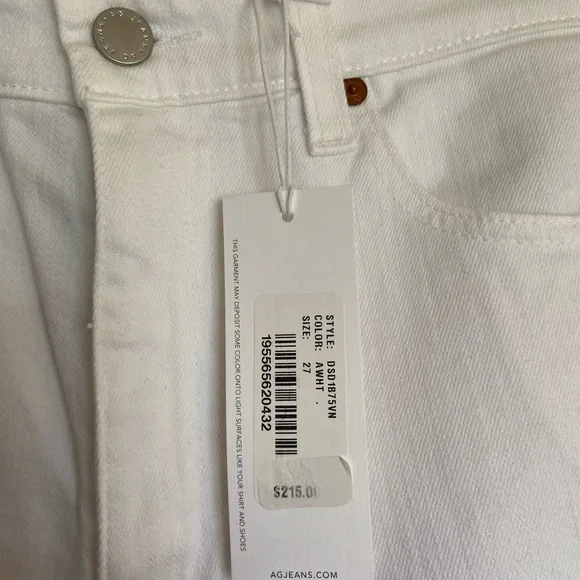 Ag Adriano Goldschmied Women's White Jeans - Alexxis Boot - Picture 7 of 7